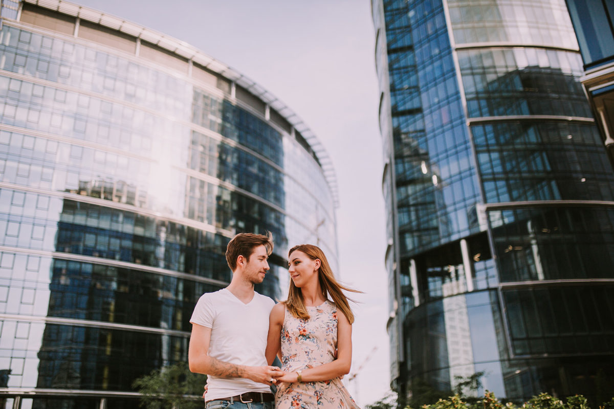 Patrycja&Patryk Sesja narzeczeńska w Warszawie, Plac Europejski Warszawa