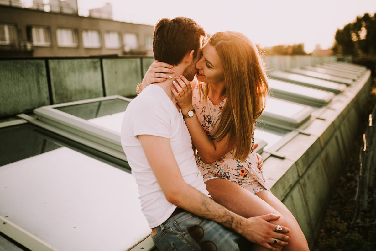 Patrycja&Patryk Sesja narzeczeńska w Warszawie, Ogród na dachu Biblioteki Uniwersytetu Warszawskiego