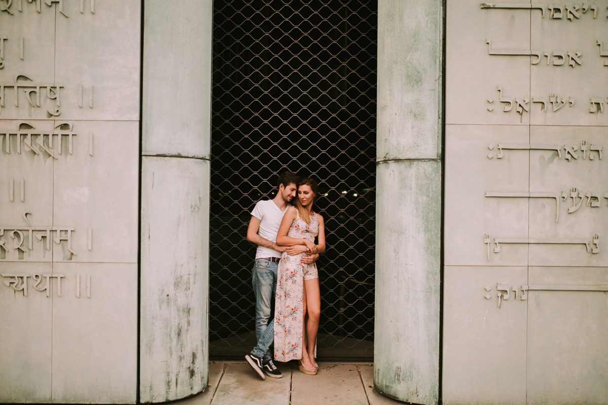 Patrycja&Patryk Sesja narzeczeńska w Warszawie, Ogród na dachu Biblioteki Uniwersytetu Warszawskiego