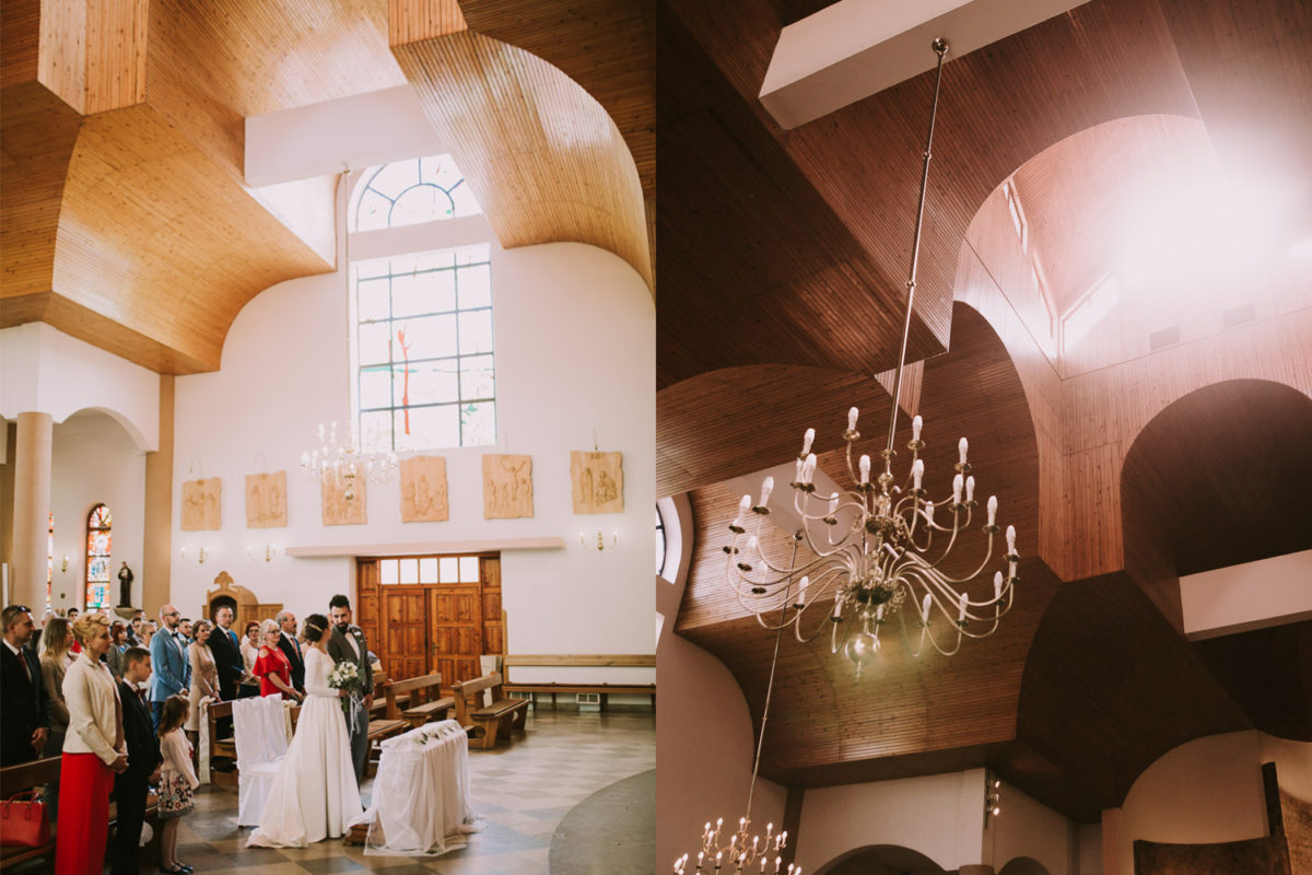 Ślub kościelny, Dekoracja kościoła, Tychy, Fotograf ślubny Warszawa, Duet fotografów