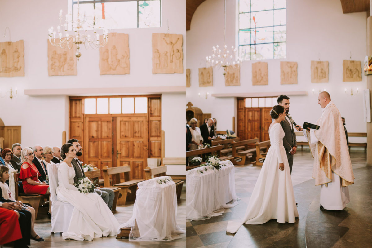 Ślub kościelny, Dekoracja kościoła, Tychy, Fotograf ślubny Warszawa, Duet fotografów