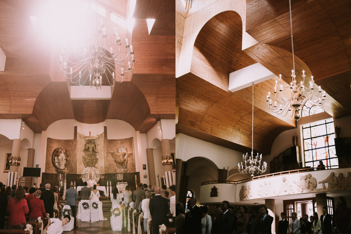 Ślub kościelny, Dekoracja kościoła, Tychy, Fotograf ślubny Warszawa, Duet fotografów