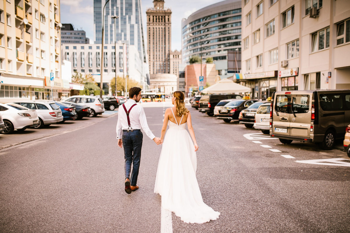 Sesja ślubna w Warszawie, Pałac Kultury i Nauki, Sesja Ślubna w centrum Warszawy, fotograf ślubny Warszawa, fotografia ślubna Warszawa, sesja ślubna w mieście