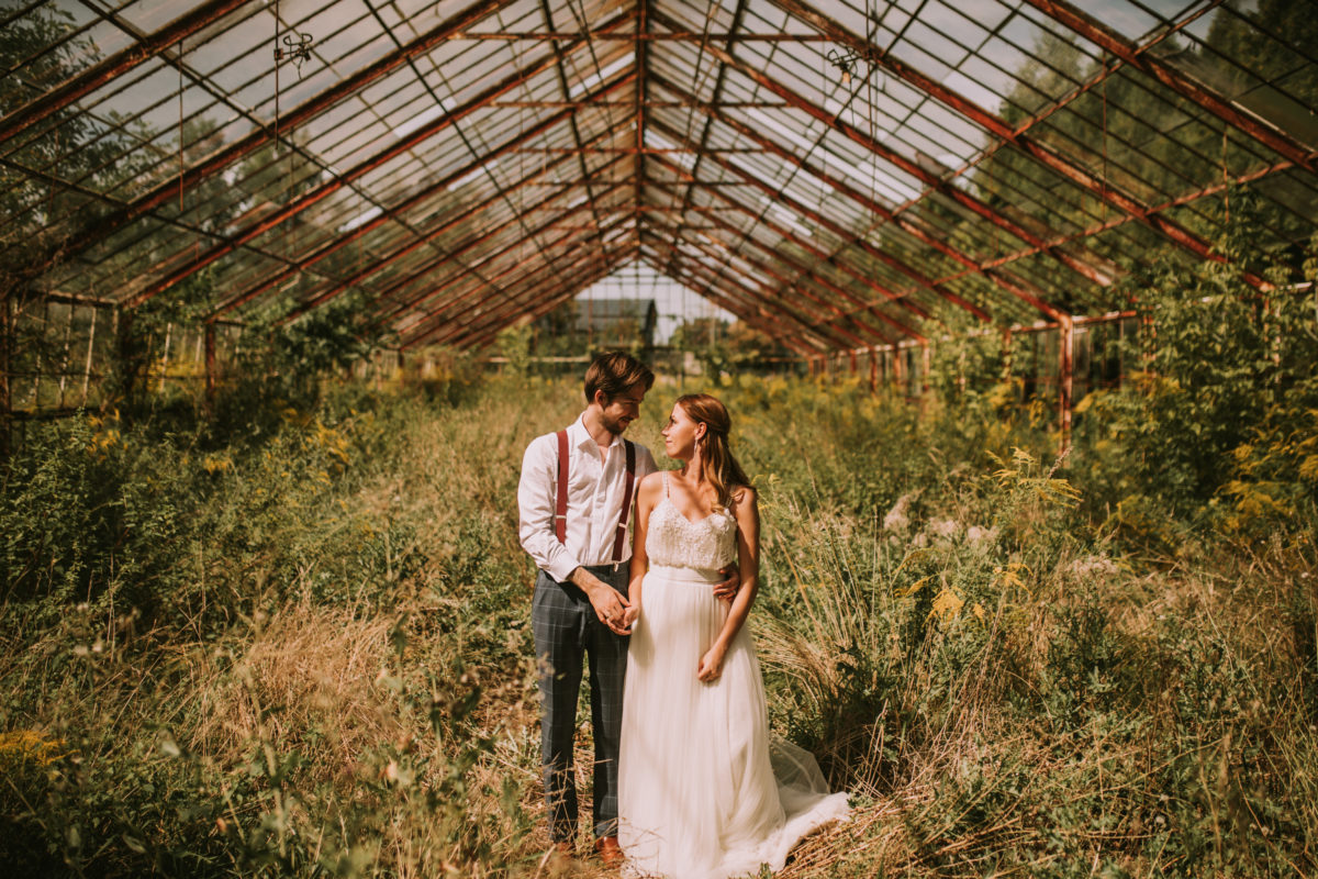 sesja ślubna w szklarni Warszawa 