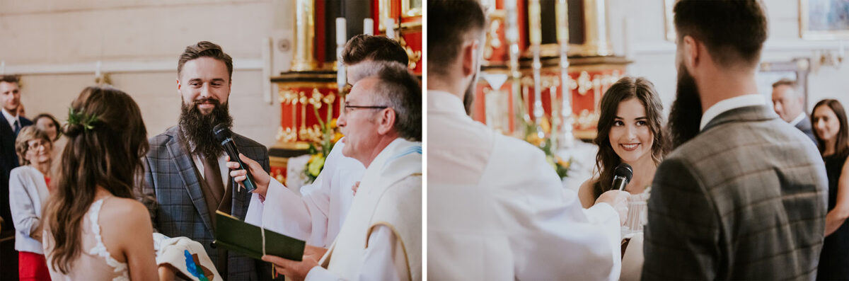 First Look zdjęcia, ślub w Starej Stodole Dobczyce, rustykalny ślub