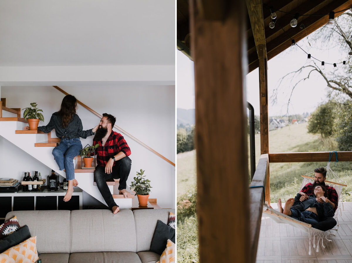 Boho sesja ślubna w Muszynie, sesja ślubna w lesie, rustykalna sesja Rytro