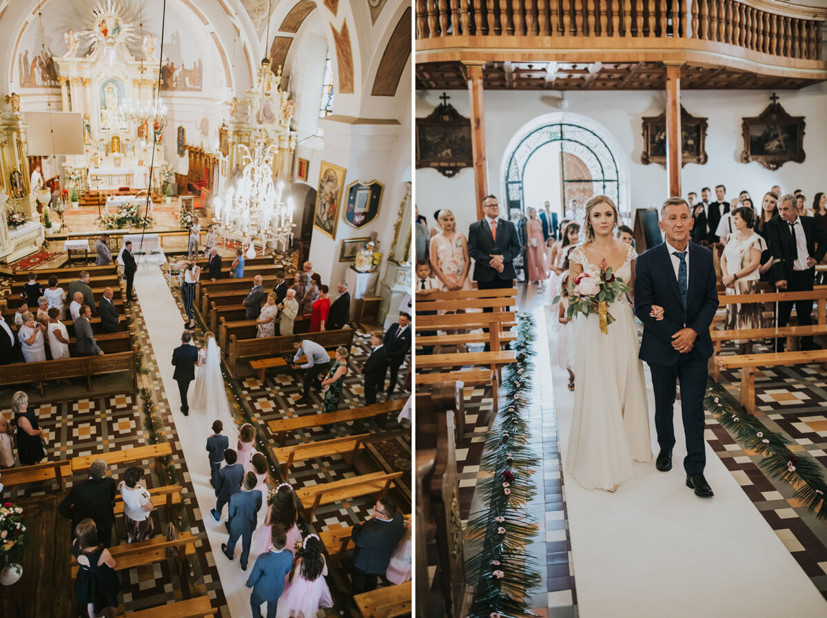 Ślub w kościele Apostołów Piotra i Pawła w Uściu Solnym, first look w ogrodzie