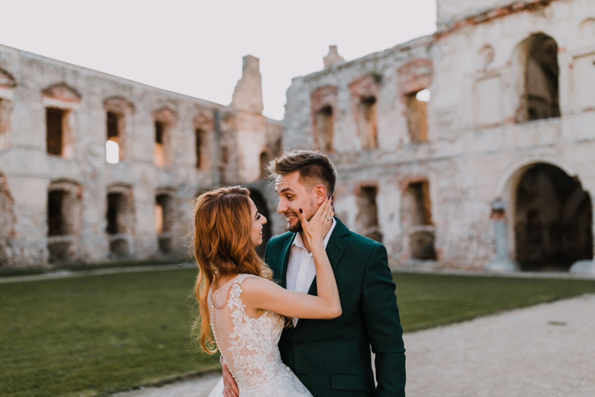 Sesja Krzyżtopór, wesele hotel Bińkowski, green wedding, ślub cywilny i kościelny