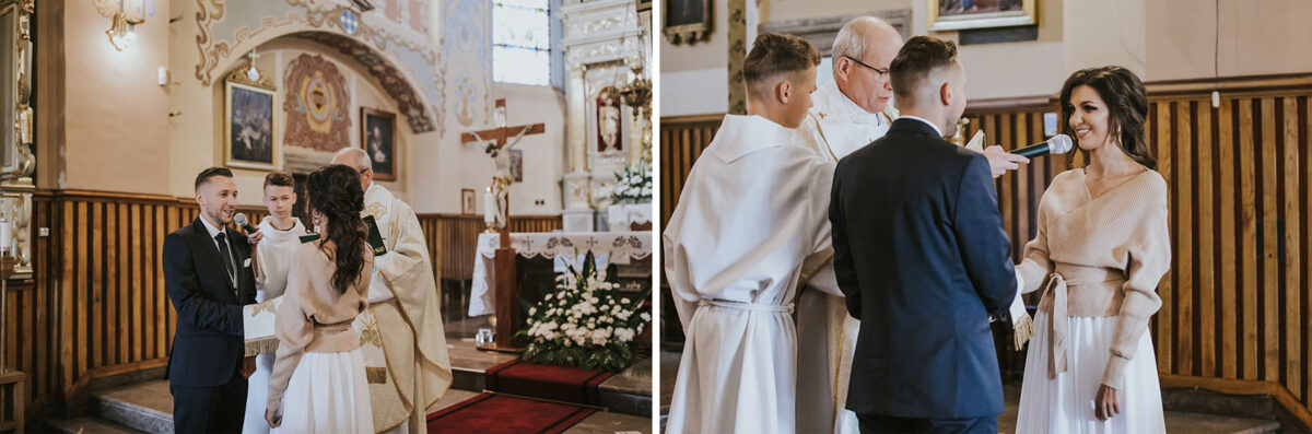 Ślub w Krakowie, First look w ogrodzie, kościół pw. Świętego Michała Archanioła w Zebrzydowicach