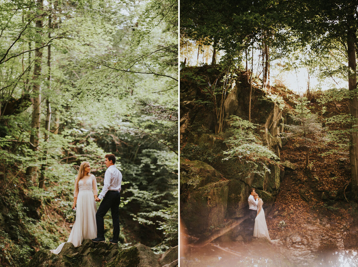 sesja ślubna w Warszawie, sesja ślubna przy wodospadzie, sesja ślubna w górach