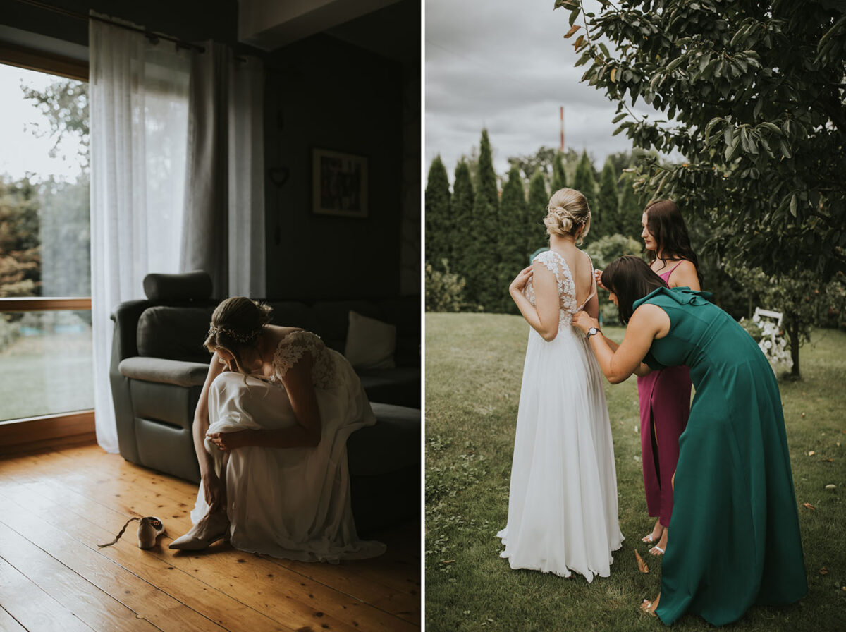 ślub w włoskim stylu, first look w ogrodzie