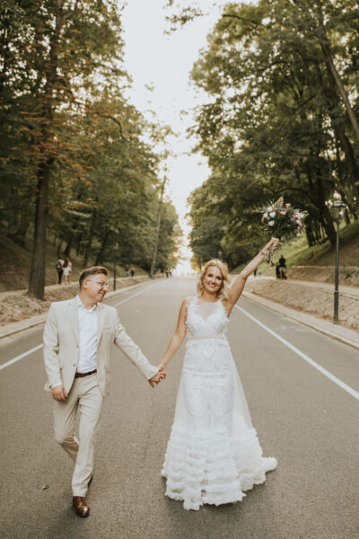 sesja ślubna w Warszawie, miejska sesja ślubna, sesja ślubna w Łazienkach Królewskich