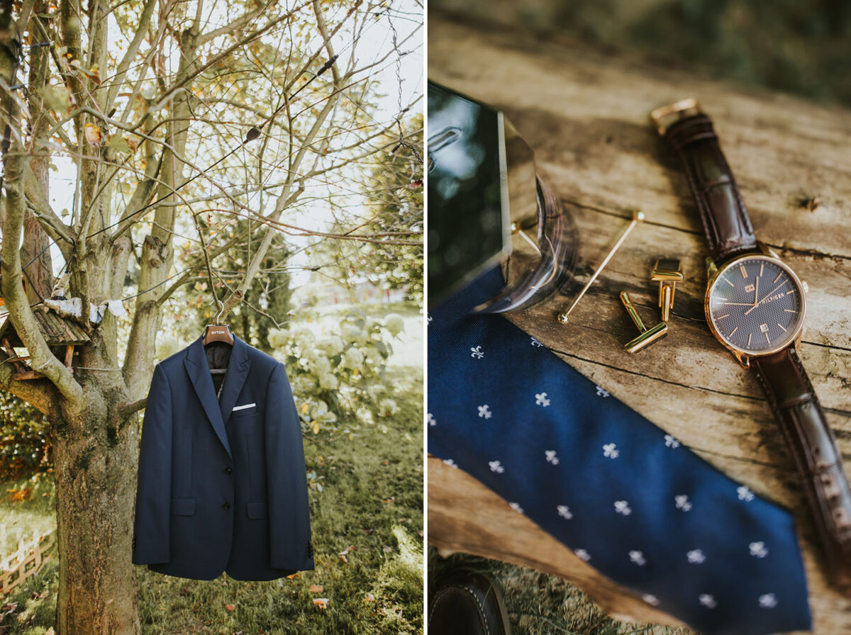 ślub w Rabce-Zdrój, first look w ogrodzie, kościół pw. św. Teresy od Dzieciątka Jezus