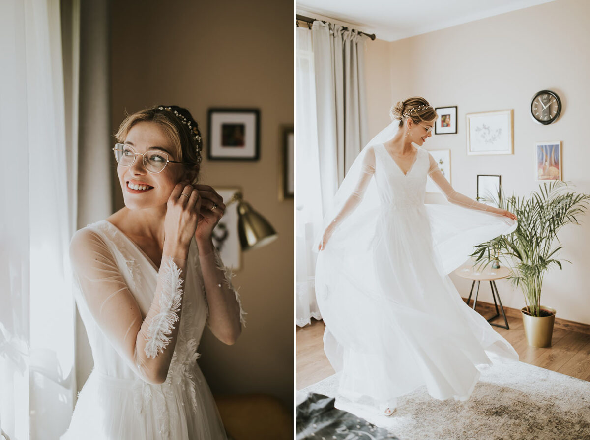 ślub w Rabce-Zdrój, first look w ogrodzie, kościół pw. św. Teresy od Dzieciątka Jezus