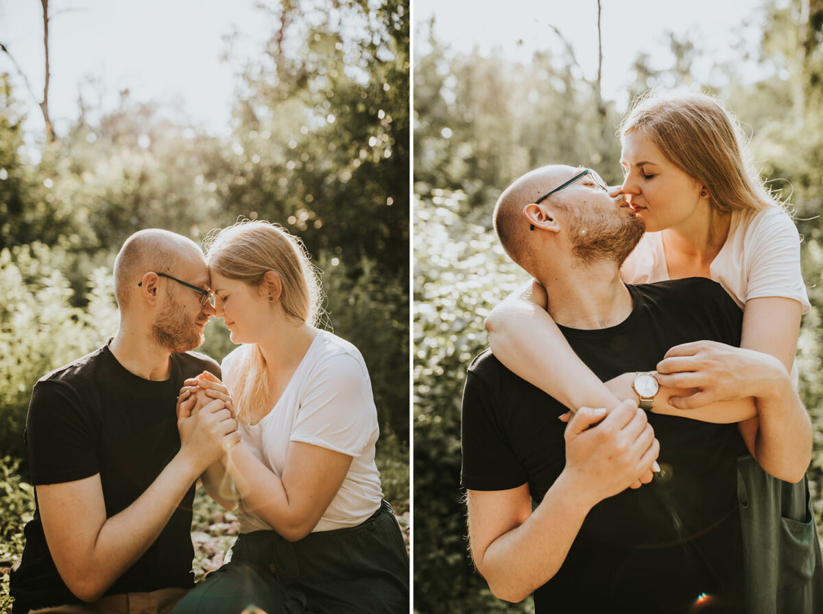 sesja narzeczeńska w Warszawie, sesja narzeczeńska w mieście, las w mieście