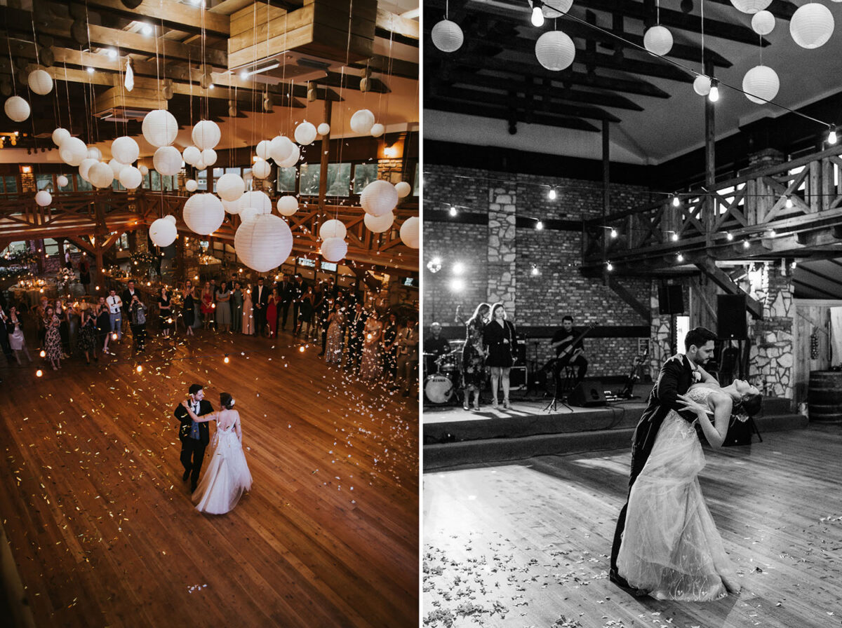 wesele w Dworzyszcze Wola, wesele w Krakowie, pierwszy taniec z konfetti