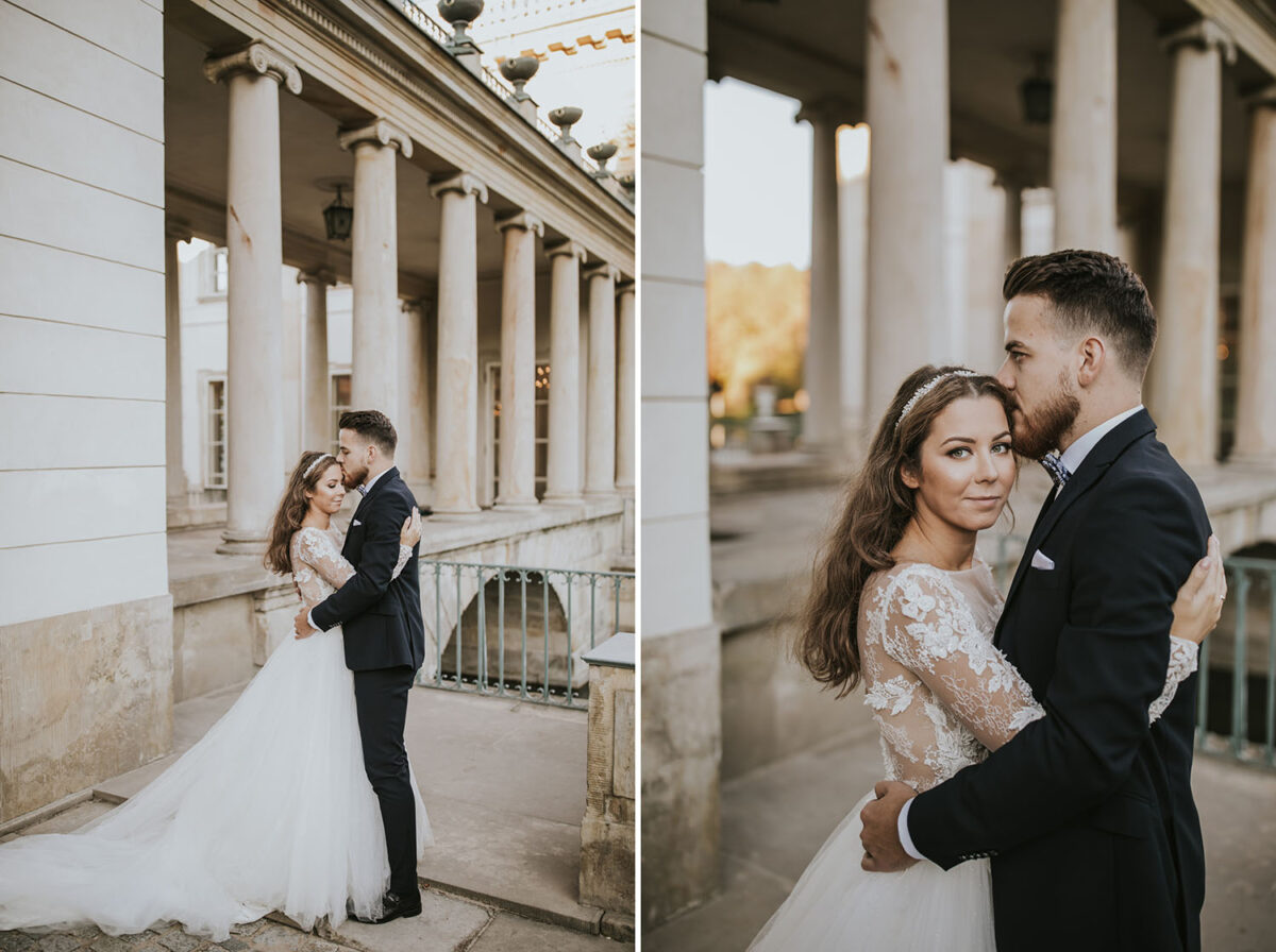 sesja ślubna w Łazienkach Królewskich, sesja ślubna w Warszawie, sesja ślubna w mieście