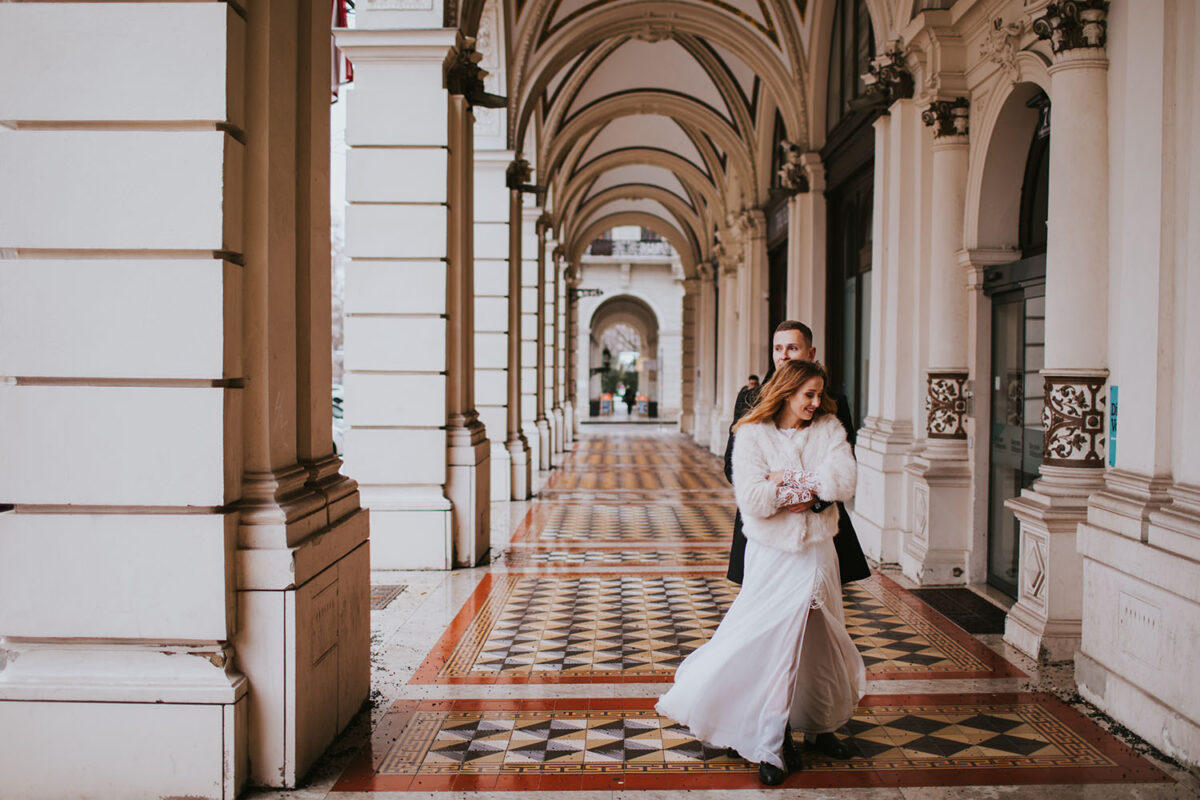 sesja ślubna zimą, sesja ślubna w Wiedniu, sesja ślubna za granicą