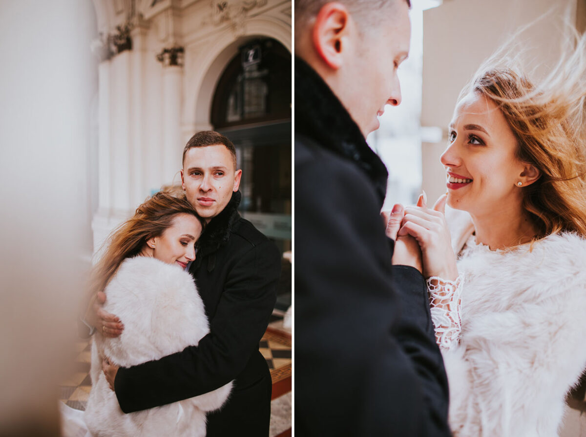 sesja ślubna zimą, sesja ślubna w Wiedniu, sesja ślubna za granicą
