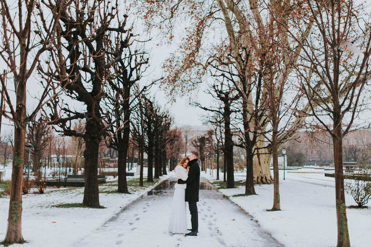 sesja ślubna zimą, sesja ślubna w Wiedniu, sesja ślubna za granicą