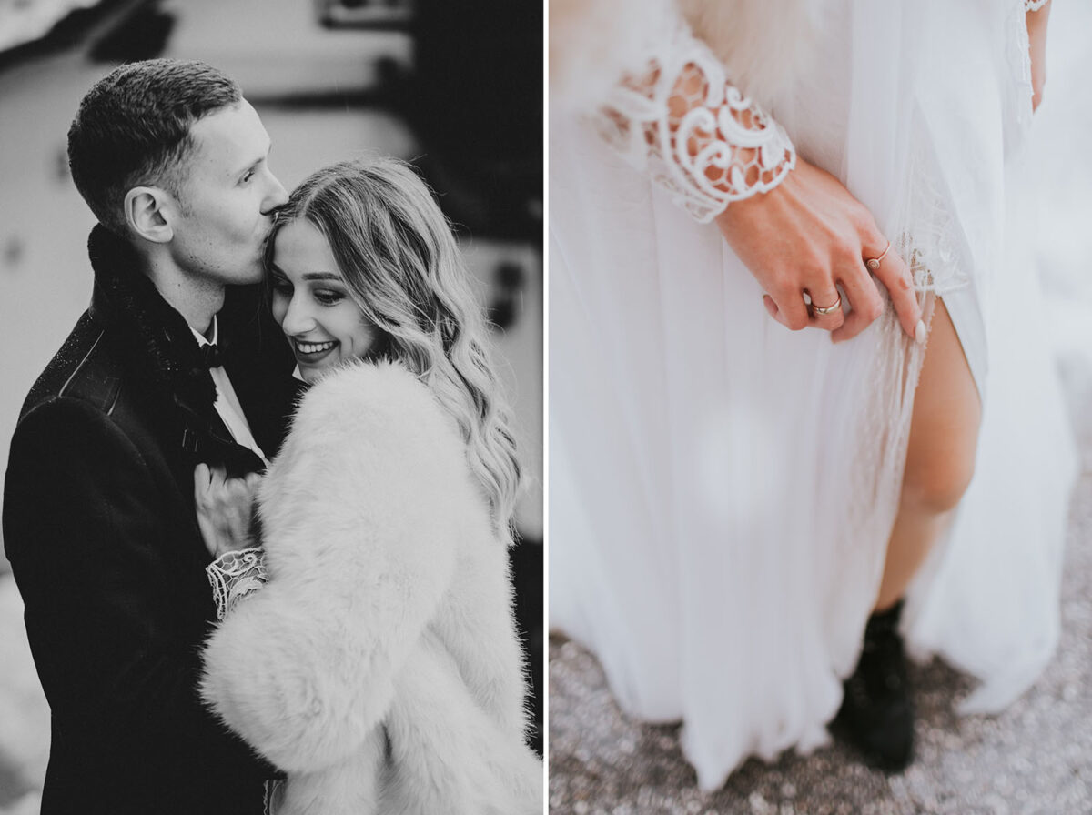 sesja ślubna zimą, sesja ślubna w Hallstatt, zimowa sesja ślubna w Hallstatt