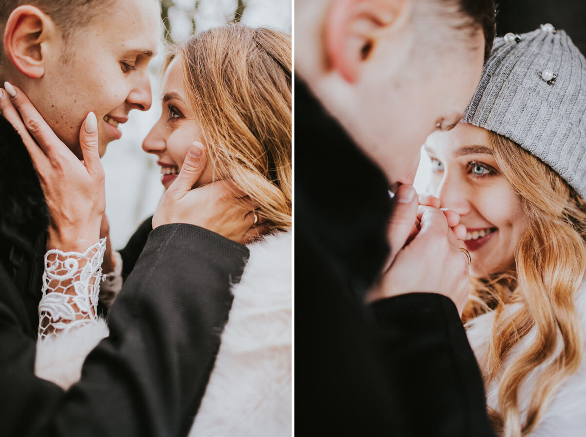 sesja ślubna zimą, sesja ślubna w Hallstatt, zimowa sesja ślubna w Hallstatt