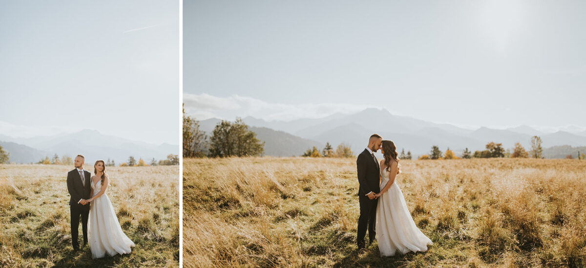 sesja ślubna w górach, sesja ślubna w Tatrach, hollywoodzkie fale