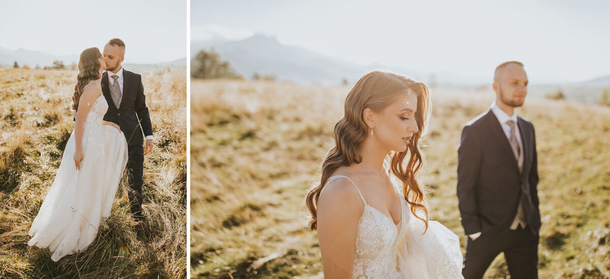 sesja ślubna w górach, sesja ślubna w Tatrach, hollywoodzkie fale