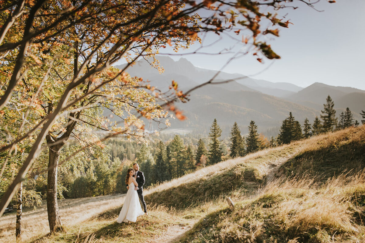 sesja ślubna w górach, sesja ślubna w Tatrach, hollywoodzkie fale