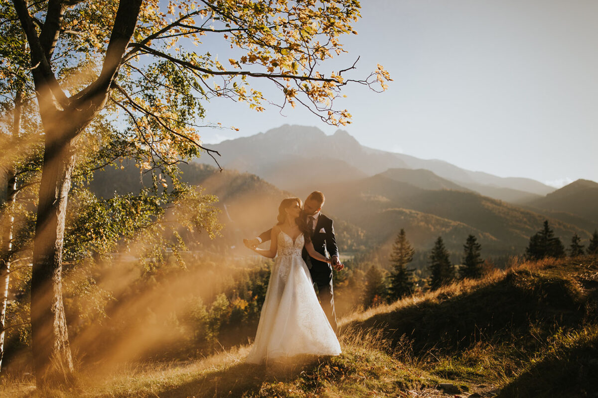 sesja ślubna w górach, sesja ślubna w Tatrach, hollywoodzkie fale