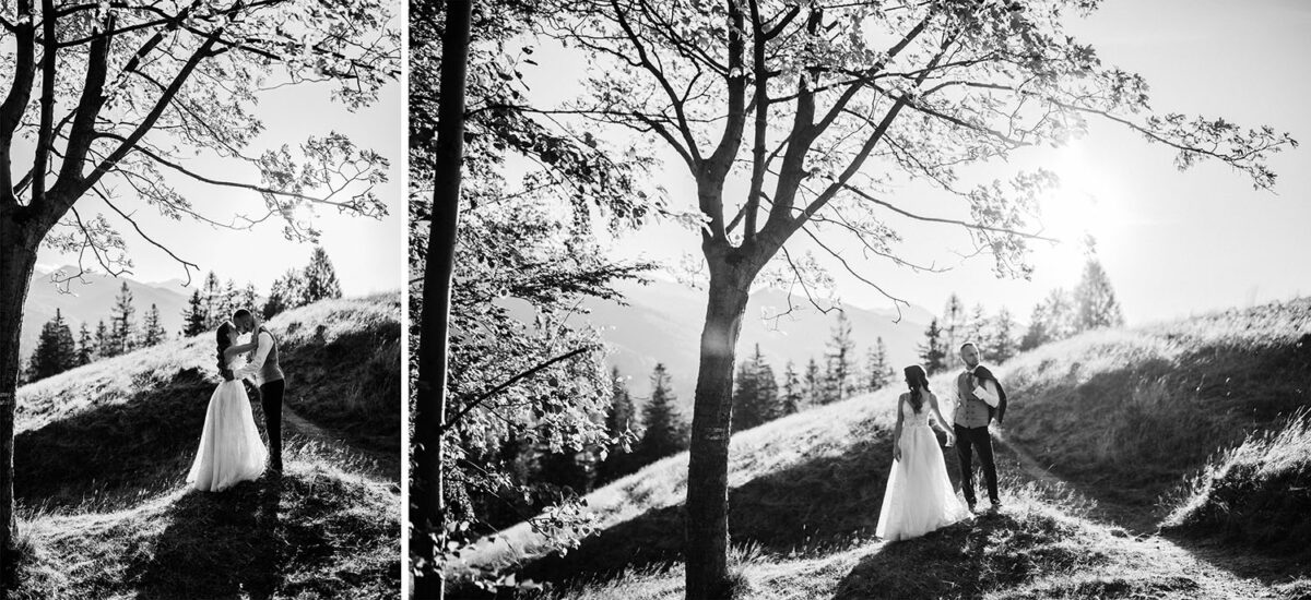 sesja ślubna w górach, sesja ślubna w Tatrach, hollywoodzkie fale