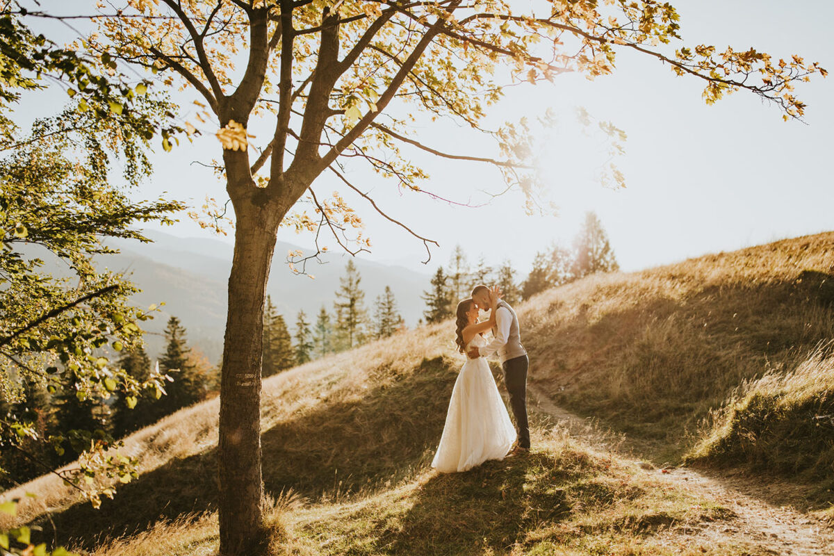 sesja ślubna w górach, sesja ślubna w Tatrach, hollywoodzkie fale