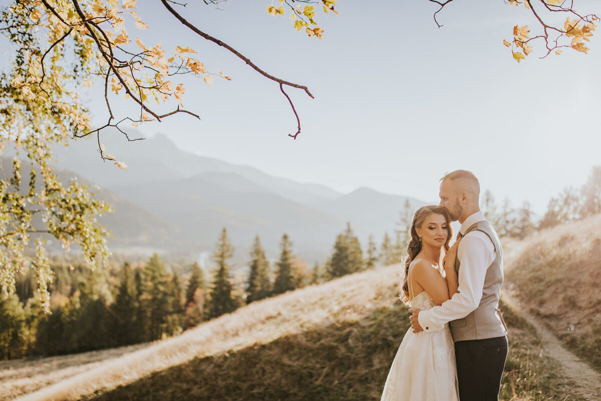 sesja ślubna w górach, sesja ślubna w Tatrach, hollywoodzkie fale