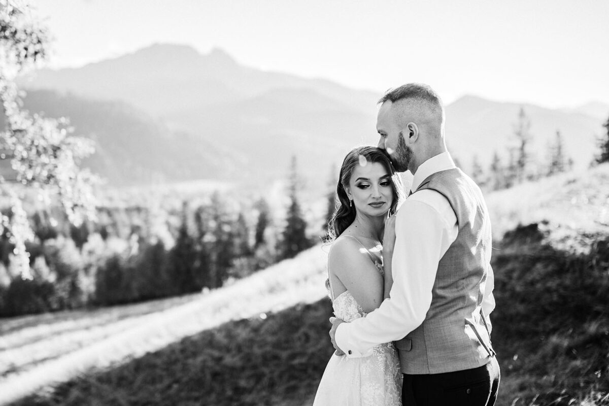 sesja ślubna w górach, sesja ślubna w Tatrach, hollywoodzkie fale