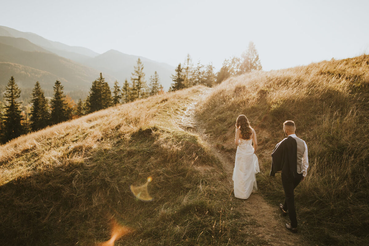sesja ślubna w górach, sesja ślubna w Tatrach, hollywoodzkie fale