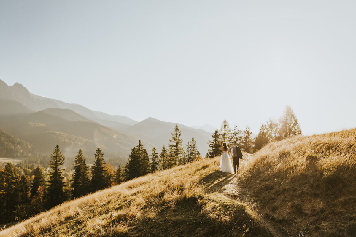 sesja ślubna w górach, sesja ślubna w Tatrach, hollywoodzkie fale