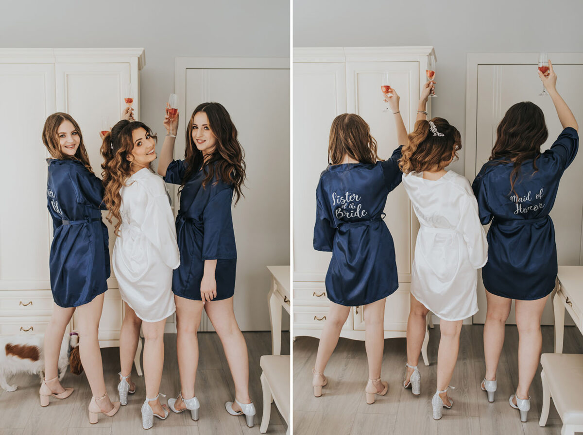 przygotowania Panny Młodej z psem, pies na ślubie, first look w ogrodzie