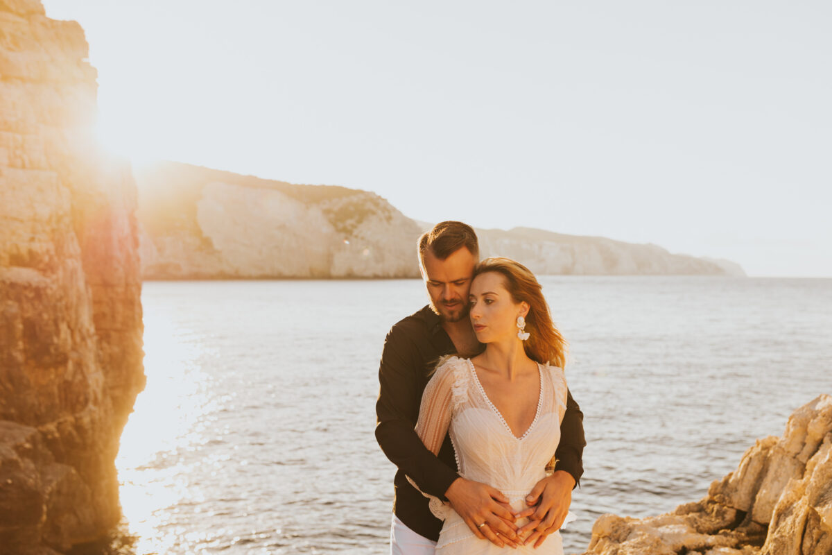 wschód słońca na Zakynthos, sesja ślubna na Zakyntos, sesja ślubna o wschodzie słońca